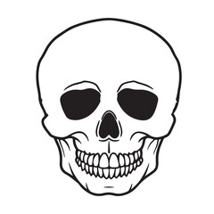 Fototapeta premium The skull icon. Black silhouette of a human skull. Vector illustration isolated on a white background for design and web.
