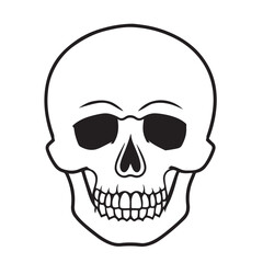 Fototapeta premium The skull icon. Black silhouette of a human skull. Vector illustration isolated on a white background for design and web.