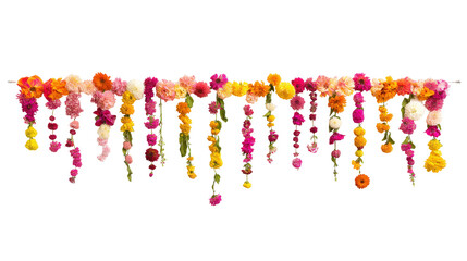 Vibrant Floral Garland: A cascade of colorful ranunculus flowers creates a stunning floral garland, perfect for adding a touch of whimsy and elegance to any event or setting.