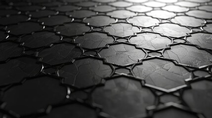 Abstract Dark Geometric Hexagonal Pattern Texture