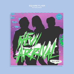 New Arrival, Urban street fashion square flyer template