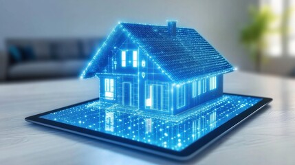 Modern Home Security System on Tablet Display