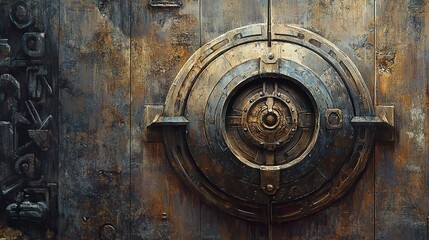 Fototapeta premium Rusty Metal Door: Grunge Industrial Design