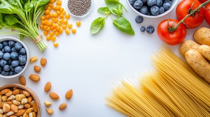 Vegan Food Photography  Pasta  Berries  Nuts    Greens