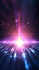 Obraz premium Vibrant digital light rays and glowing particles in space