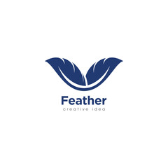 Creative Feather Concept Logo Design Template