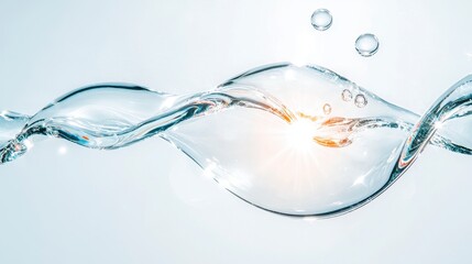 Pure Water Flow  Abstract Liquid Background  Clean Aqua Wave