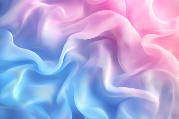 Obraz premium Blended pastel pink and blue fabric textures flowing in gradient patterns, forming an elegant and artistic abstract background for text and branding concepts