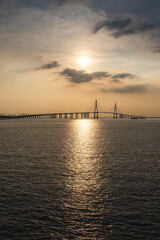 인천대교의 일몰 풍경