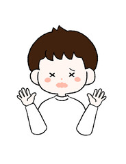 困る男の子のイラスト