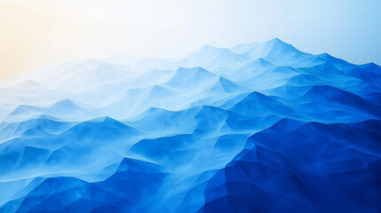 Obraz premium Abstract blue waves with smooth gradient and flowing textures.