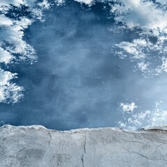 Obraz premium Dramatic Sky Grunge Texture Cloudy Background Abstract Art Stone Wall Nature Scene