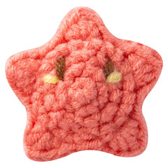 pink star crochet on transparent background