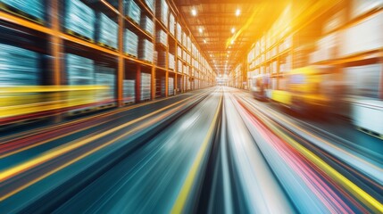 Motion Blur Warehouse with CCTV Security Features