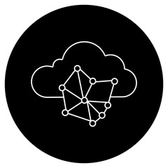 Cloud-with neural network icon, Leveraging Cloud Infrastructure for Advanced Neural Network Processing, Harnessing the Power of Neural Networks in the Cloud for AI Innovation
