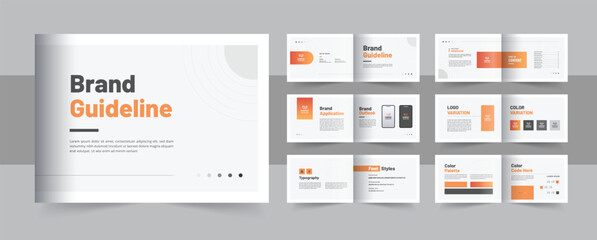 Modern brand guideline brochure design or Brand Identity, Brand Manual, Guide Book, Logo Guide Book brochure template