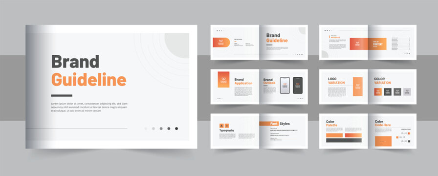 Modern brand guideline brochure design or Brand Identity, Brand Manual, Guide Book, Logo Guide Book brochure template