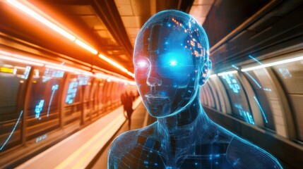 Futuristic Technology at Modern Train Station