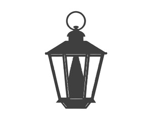 Vintage birdcage with golden metal frame and empty interior, featuring a lantern illustration