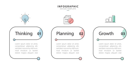 Business infographic template. 3 Step timeline journey. Process diagram, 3 options on white background, social media post, Infograph elements vector illustration.