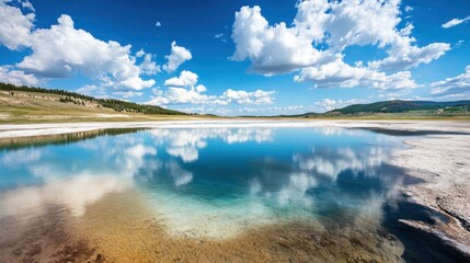 Serene Reflection of Clouds in a Pristine Lake
