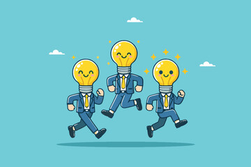 Beacon of Innovation, The Businessman's with a Radiant Lightbulb Head