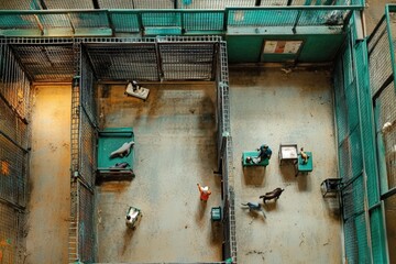Miniature Zoo Enclosure With Animal Figures and Keepers