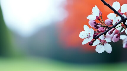 Obraz premium Serene Spring Blossoms Soft Focus Floral Background