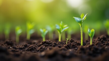 first green sprouts emerging from the soil