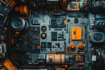 Futuristic Technology Panel Complex System Design