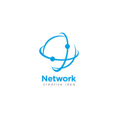 Creative Network Concept Logo Design Template