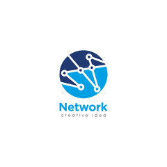 Creative Network Concept Logo Design Template