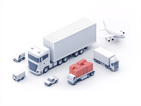 an infographic-style depiction of a cargo management system balancing inbound and outbound logistics