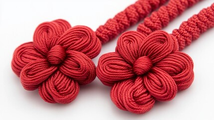 Obraz premium Intricate Chinese Knotting Art Detail with Soft Lighting