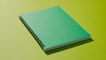 Fototapeta premium Note Pad and Pen on Pink and Green Background,Opend notebook spiral bound on green background,book, education, open, page, pen, spiral, stationary,78546