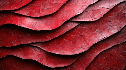 Fototapeta premium Abstract Red Layered Texture: A Modern Wave Pattern Background
