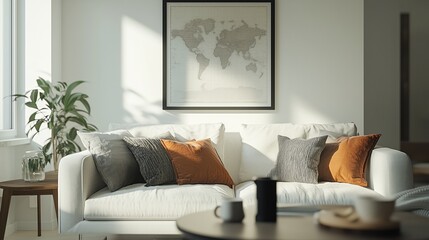Minimalist Living Room with Soft Light and Neutral Decor
