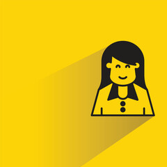 girl character with shadow on yellow background