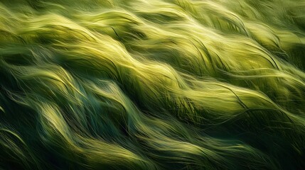 Fototapeta premium Abstract Green Grass Blades in Motion with Artistic Effect