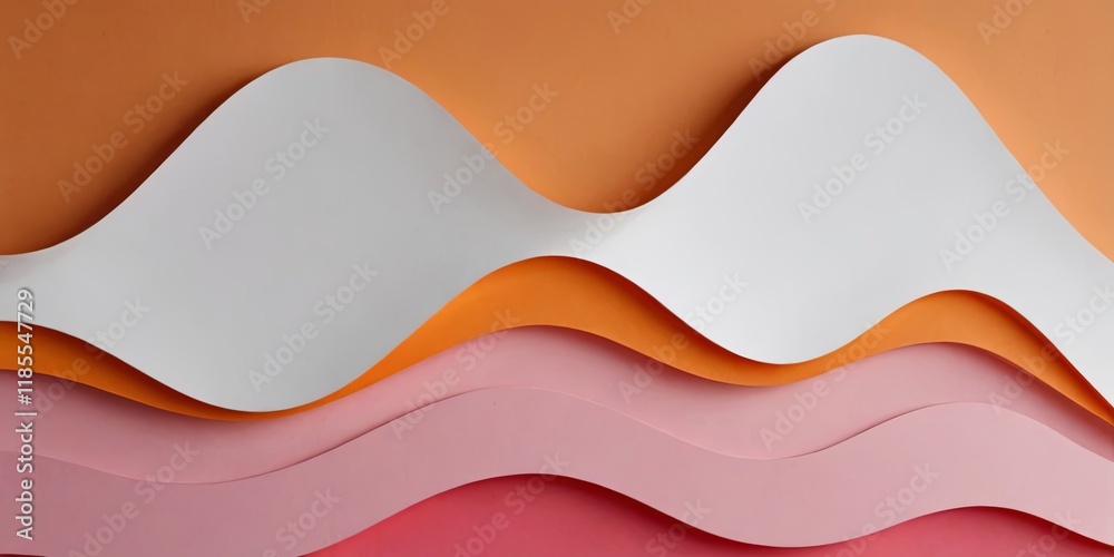 Poster the image is a colorful drawing of a wave with pink and orange colors