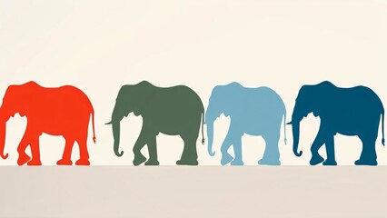 Fototapeta premium Minimalist Background for World Elephant Day: Elegant and Simple Design in Neutral Tones