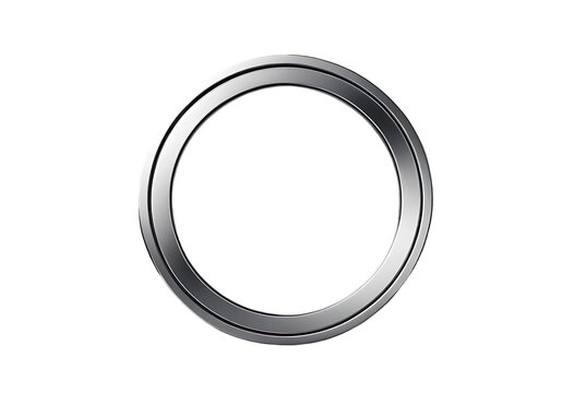 Polished Metallic Chrome Ring on Transparent Background PNG