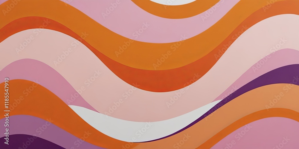 Poster a colorful wave pattern with orange and pink colors