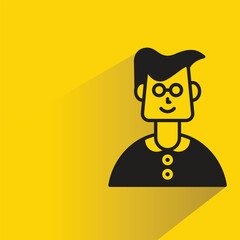 man avatar on yellow background