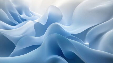 Obraz premium Delicate Abstract Flowing Blue Fabric with Soft White Highlights