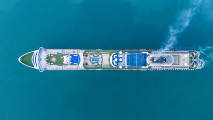 Cruise Ship, Cruise Liners beautiful white cruise ship above luxury cruise in the ocean sea concept exclusive tourism travel on holiday take a vacation time on summer.