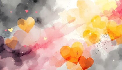 Abstract watercolor heart background. Concept love, valentine day greeting card. Abstract pastel pink watercolor background with lots of small hearts. Background with watercolor hearts on paper 