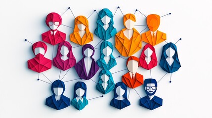 Vibrant Flat Design Illustrating Team Collaboration and Interaction