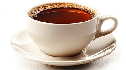 Fototapeta premium Aromatic Dark Coffee in a Simple White Cup