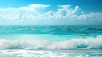 Tranquil ocean scene with gentle waves background